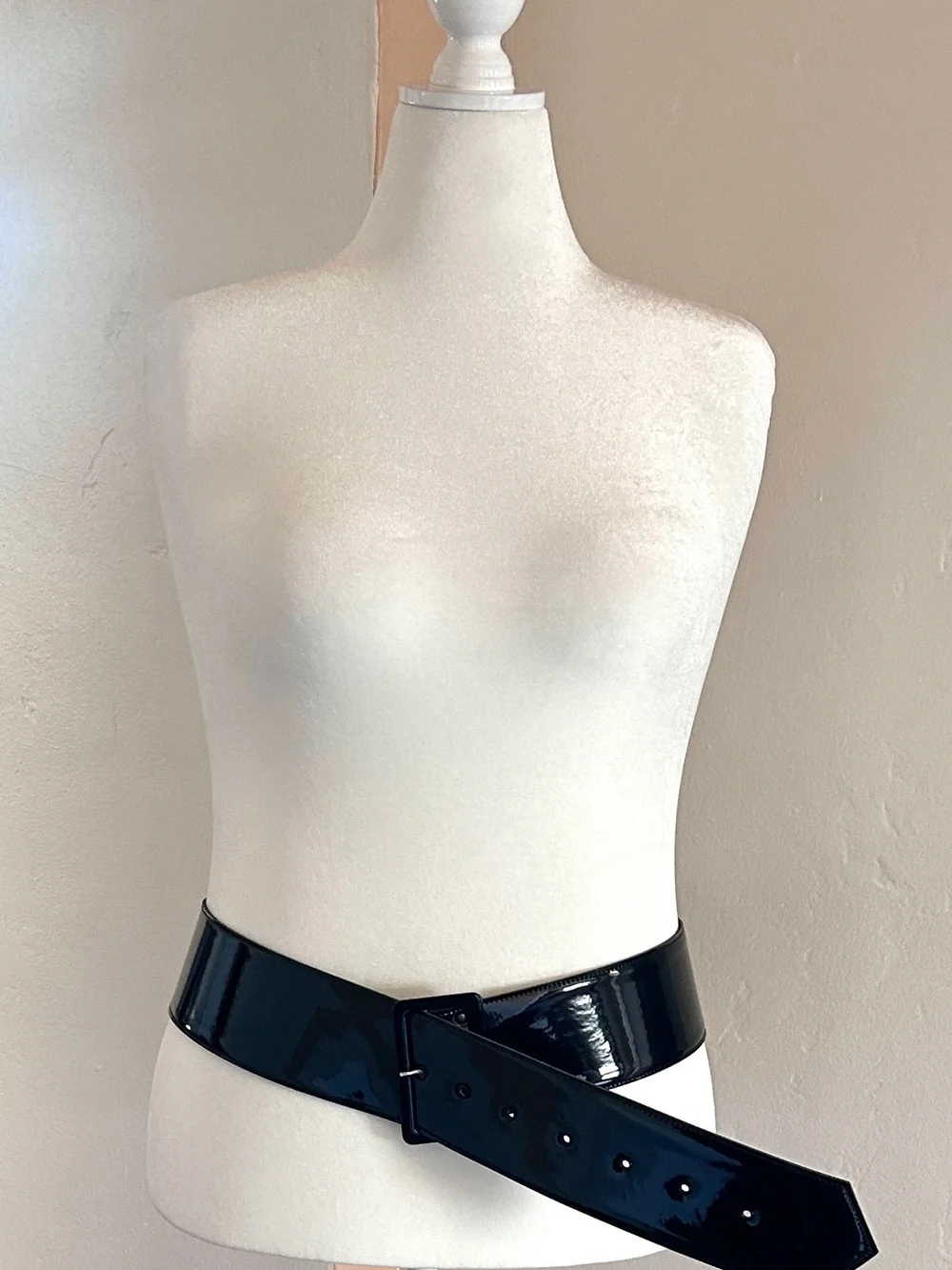 JIBRI Patent Wide Waist Belt Black Size 3 (22/24) Altered to Fit 18/20